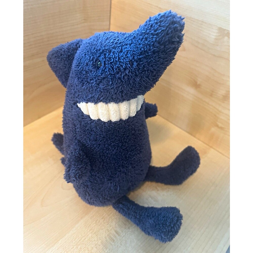 Jellycat London Toothy Shark Plush Retired Navy Blue Smiley Grinning Ocean